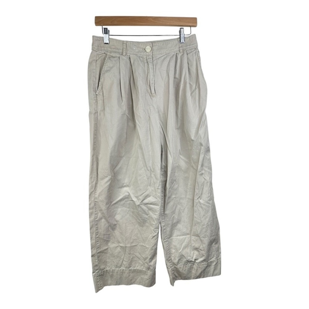 LOFT Poplin Super Wide Leg Pants Toasted Beige Tan Khaki Womens‎ Size 4P